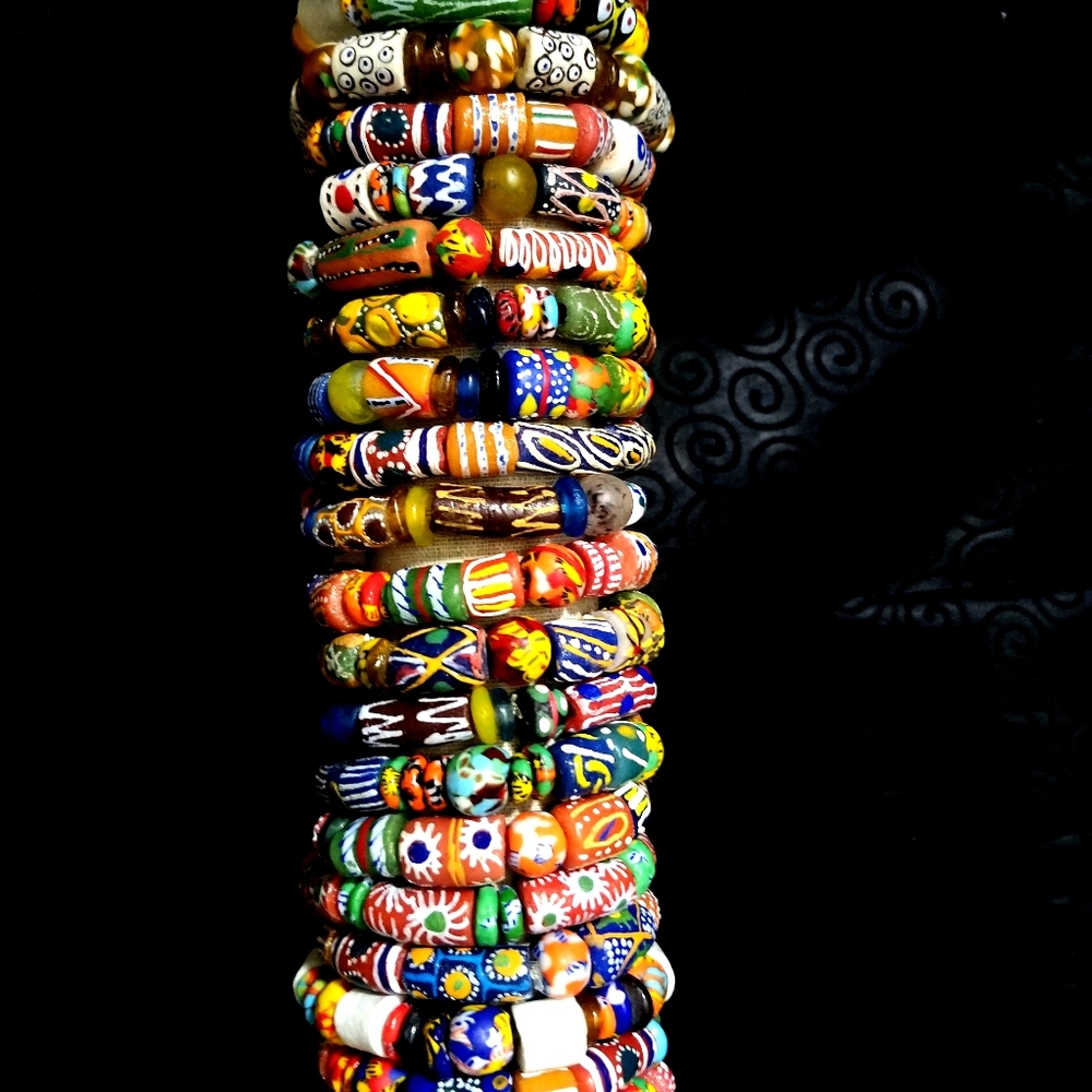 Ghanaian Glass Beads/ Krobo Beads Bracelet